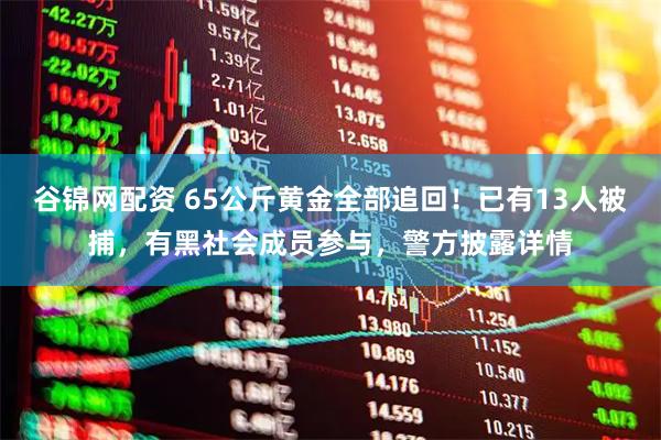 谷锦网配资 65公斤黄金全部追回!已有13人被捕,有黑社会成员参与,警方披露详情